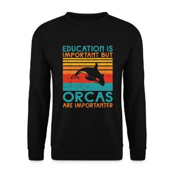 Cadeaux de baleines orques - Sweat-shirt Unisexe - noir - Devant - Alina (178cm) & Michal (187cm)