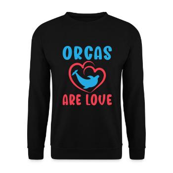Orca Wal Geschenke - Unisex Pullover - Schwarz - Vorne - Alina (178cm) & Michal (187cm)