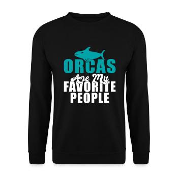 Orca Whale Gifts - Unisex Sweatshirt - black - Front - Alina (178cm) & Michal (187cm)