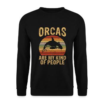 Orca Wal Geschenke - Unisex Pullover - Schwarz - Vorne - Alina (178cm) & Michal (187cm)