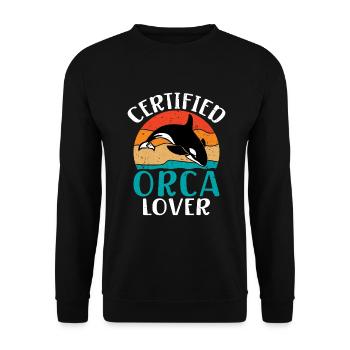 Cadeaux de baleines orques - Sweat-shirt Unisexe - noir - Devant - Alina (178cm) & Michal (187cm)