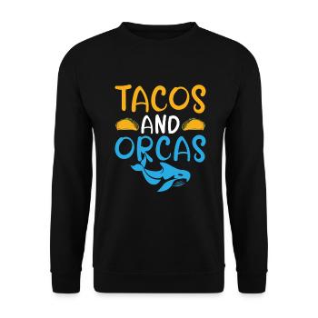 Orca Wal Geschenke - Unisex Pullover - Schwarz - Vorne - Alina (178cm) & Michal (187cm)