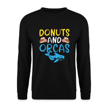 Orca Wal Geschenke - Unisex Pullover - Schwarz - Vorne - Alina (178cm) & Michal (187cm)
