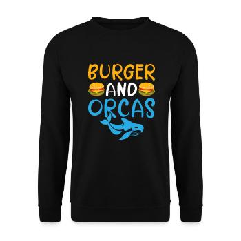 Orca Wal Geschenke - Unisex Pullover - Schwarz - Vorne - Alina (178cm) & Michal (187cm)