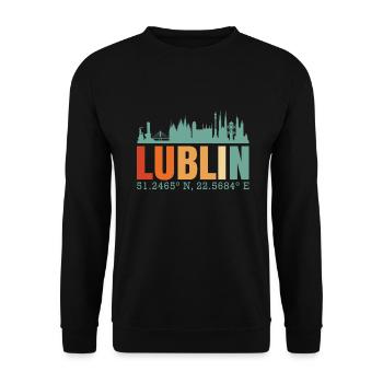 Pologne Lublin Skyline - Sweat-shirt Unisexe - noir - Devant - Alina (178cm) & Michal (187cm)
