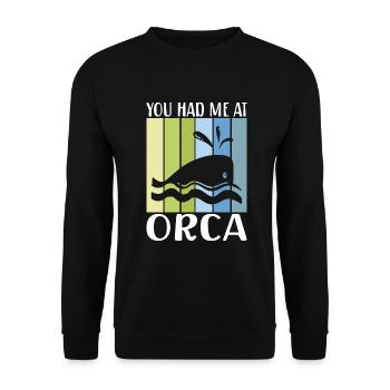 Cadeaux de baleines orques - Sweat-shirt Unisexe - noir - Devant - Alina (178cm) & Michal (187cm)