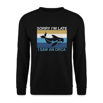 Orca Whale Gifts - Unisex Sweatshirt - black - Front - Alina (178cm) & Michal (187cm)