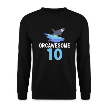 Orca Wal Geschenke - Unisex Pullover - Schwarz - Vorne - Alina (178cm) & Michal (187cm)