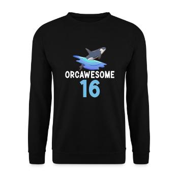 Orca Whale Gifts - Unisex Sweatshirt - black - Front - Alina (178cm) & Michal (187cm)