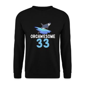 Orca Wal Geschenke - Unisex Pullover - Schwarz - Vorne - Alina (178cm) & Michal (187cm)
