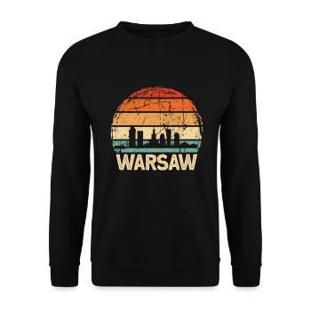 Poland Warsaw Skyline - Unisex Sweatshirt - black - Front - Alina (178cm) & Michal (187cm)