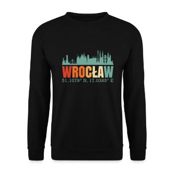 Pologne Wroclaw Skyline - Sweat-shirt Unisexe - noir - Devant - Alina (178cm) & Michal (187cm)