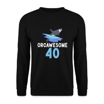 Orca Whale Gifts - Unisex Sweatshirt - black - Front - Alina (178cm) & Michal (187cm)