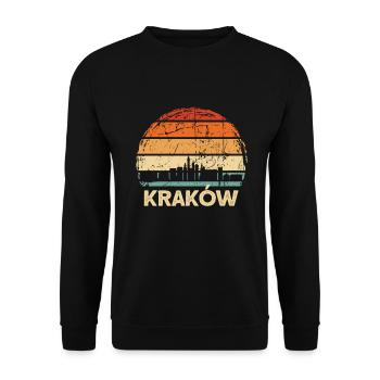 Poland Krakow Skyline - Unisex Sweatshirt - black - Front - Alina (178cm) & Michal (187cm)