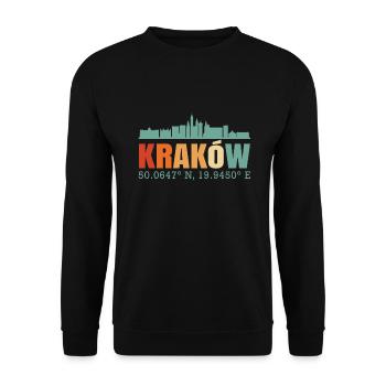 Poland Krakow Skyline - Unisex Sweatshirt - black - Front - Alina (178cm) & Michal (187cm)