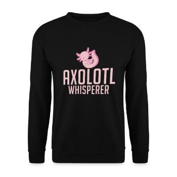 Axolotl Liebhaber Geschenke - Unisex Pullover - Schwarz - Vorne - Alina (178cm) & Michal (187cm)