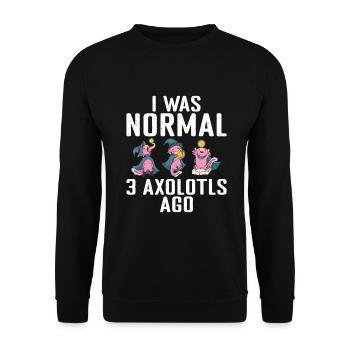 Axolotl Liebhaber Geschenke - Unisex Pullover - Schwarz - Vorne - Alina (178cm) & Michal (187cm)