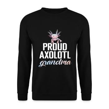 Axolotl Liebhaber Geschenke - Unisex Pullover - Schwarz - Vorne - Alina (178cm) & Michal (187cm)