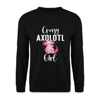 Axolotl Liebhaber Geschenke - Unisex Pullover - Schwarz - Vorne - Alina (178cm) & Michal (187cm)