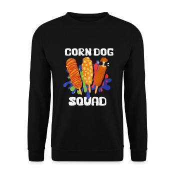 Corn Dog Squad - Unisex Pullover - Schwarz - Vorne - Alina (178cm) & Michal (187cm)