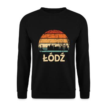 Pologne Lodz Skyline - Sweat-shirt Unisexe - noir - Devant - Alina (178cm) & Michal (187cm)