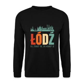 Pologne Lodz Skyline - Sweat-shirt Unisexe - noir - Devant - Alina (178cm) & Michal (187cm)