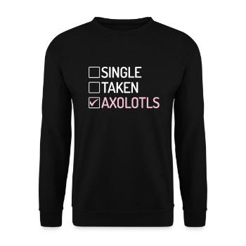 Axolotl Liebhaber Geschenke - Unisex Pullover - Schwarz - Vorne - Alina (178cm) & Michal (187cm)