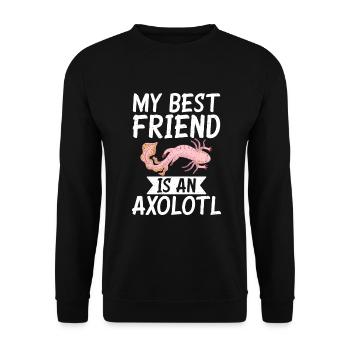 Axolotl Liebhaber Geschenke - Unisex Pullover - Schwarz - Vorne - Alina (178cm) & Michal (187cm)