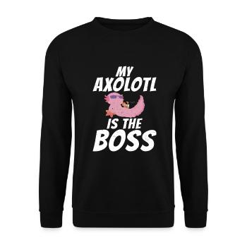 Axolotl Liebhaber Geschenke - Unisex Pullover - Schwarz - Vorne - Alina (178cm) & Michal (187cm)