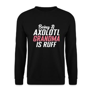 Axolotl Liebhaber Geschenke - Unisex Pullover - Schwarz - Vorne - Alina (178cm) & Michal (187cm)