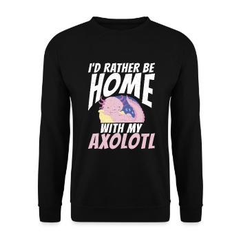 Axolotl Liebhaber Geschenke - Unisex Pullover - Schwarz - Vorne - Alina (178cm) & Michal (187cm)