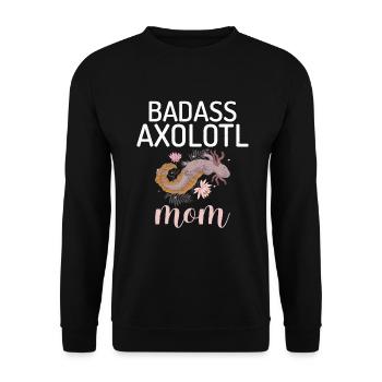 Axolotl Liebhaber Geschenke - Unisex Pullover - Schwarz - Vorne - Alina (178cm) & Michal (187cm)