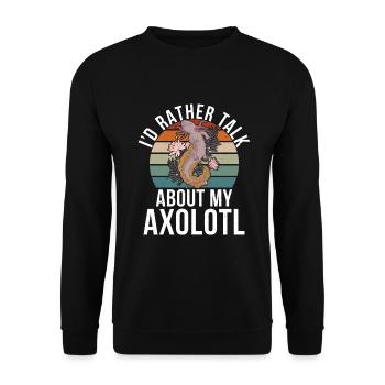 Axolotl Liebhaber Geschenke - Unisex Pullover - Schwarz - Vorne - Alina (178cm) & Michal (187cm)