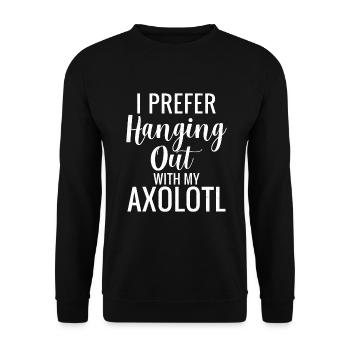Axolotl Liebhaber Geschenke - Unisex Pullover - Schwarz - Vorne - Alina (178cm) & Michal (187cm)