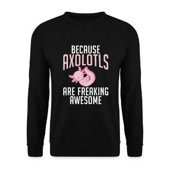 Axolotl Liebhaber Geschenke - Unisex Pullover - Schwarz - Vorne - Alina (178cm) & Michal (187cm)