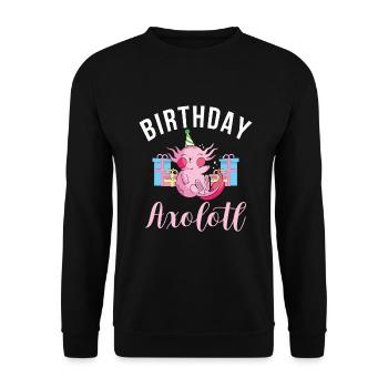 Axolotl Liebhaber Geschenke - Unisex Pullover - Schwarz - Vorne - Alina (178cm) & Michal (187cm)