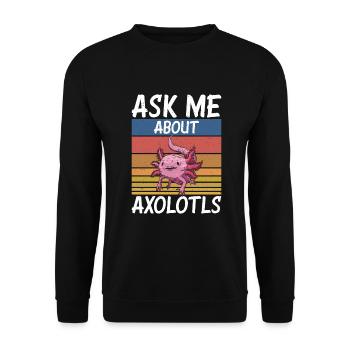 Axolotl Liebhaber Geschenke - Unisex Pullover - Schwarz - Vorne - Alina (178cm) & Michal (187cm)