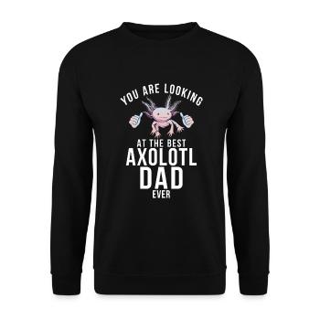 Axolotl Liebhaber Geschenke - Unisex Pullover - Schwarz - Vorne - Alina (178cm) & Michal (187cm)
