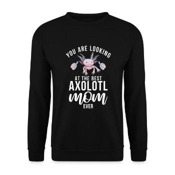 Axolotl Liebhaber Geschenke - Unisex Pullover - Schwarz - Vorne - Alina (178cm) & Michal (187cm)