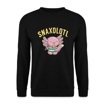 Axolotl Liebhaber Geschenke - Unisex Pullover - Schwarz - Vorne - Alina (178cm) & Michal (187cm)