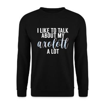 Axolotl Liebhaber Geschenke - Unisex Pullover - Schwarz - Vorne - Alina (178cm) & Michal (187cm)