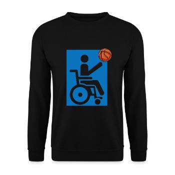 Rollstuhl - Unisex Pullover - Schwarz - Vorne - Alina (178cm) & Michal (187cm)