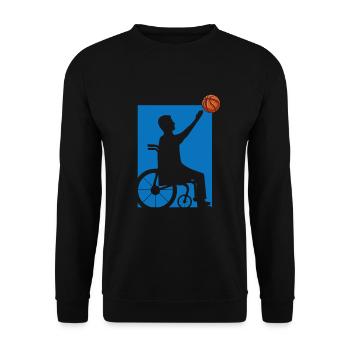 Rollstuhl - Unisex Pullover - Schwarz - Vorne - Alina (178cm) & Michal (187cm)