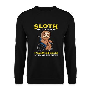 Rollstuhl - Unisex Pullover - Schwarz - Vorne - Alina (178cm) & Michal (187cm)