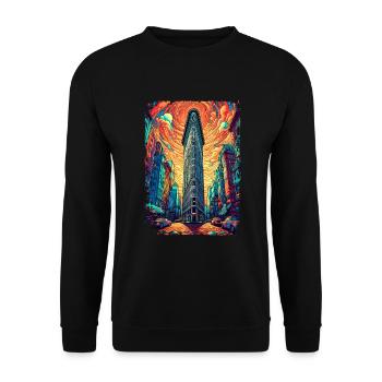 New York - Unisex Pullover - Schwarz - Vorne - Alina (178cm) & Michal (187cm)