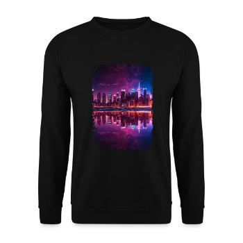 New York - Unisex Pullover - Schwarz - Vorne - Alina (178cm) & Michal (187cm)