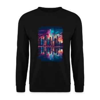 New York - Sweat-shirt Unisexe - noir - Devant - Alina (178cm) & Michal (187cm)