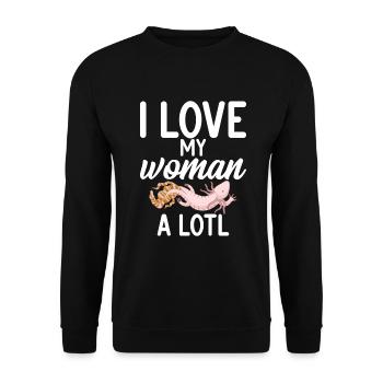 Axolotl Liebhaber Geschenke - Unisex Pullover - Schwarz - Vorne - Alina (178cm) & Michal (187cm)