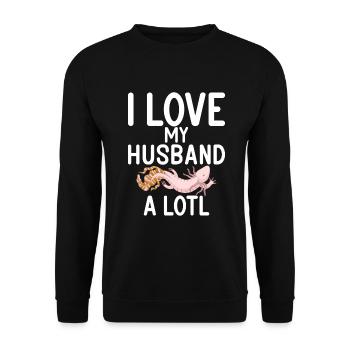Axolotl Liebhaber Geschenke - Unisex Pullover - Schwarz - Vorne - Alina (178cm) & Michal (187cm)