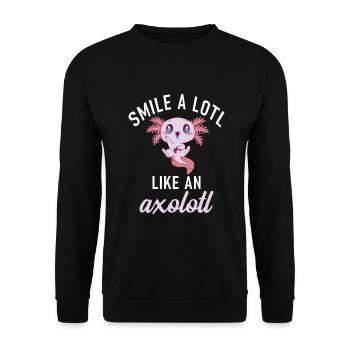 Axolotl Liebhaber Geschenke - Unisex Pullover - Schwarz - Vorne - Alina (178cm) & Michal (187cm)